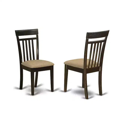 Ensemble table de salle à manger ronde - Petite table avec 4 chaises - Fini cappuccino – Sanzelize Design