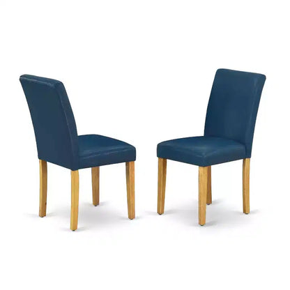 Ensemble de salle à manger rectangulaire 5 pièces, table et 4 chaises - similicuir Oasis, pieds en chêne – Sanzelize Design