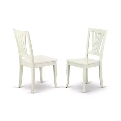 Ensemble de salle à manger rond à abattants - Set 3 pièces table et chaises - Finition blanc lin – Sanzelize Design