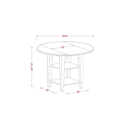 Ensemble de salle à manger rond à abattants - Set 3 pièces table et chaises - Finition blanc lin – Sanzelize Design