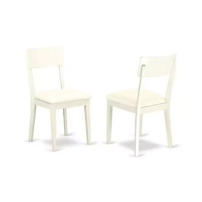 Ensemble de salle à manger du milieu du siècle - Table et chaises 3 pièces - Finition blanc lin - Table à manger ronde – Sanzelize Design