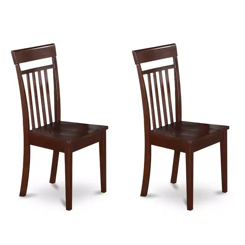 Table à manger rectangulaire 6 pièces en bois massif finition cappuccino avec 1 banc et 4 chaises – Sanzelize Design