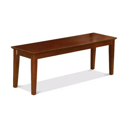Table à manger rectangulaire 6 pièces en bois massif finition cappuccino avec 1 banc et 4 chaises – Sanzelize Design