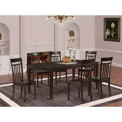 Ensemble de salle à manger 7 pièces - Table à rallonge papillon et 6 chaises en bois - Ensemble de cuisine – Sanzelize Design