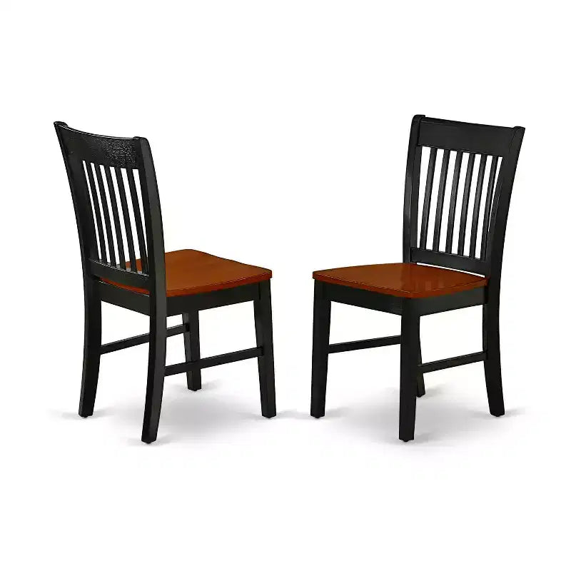 Ensemble de salle à manger Art Nouveau - Table et chaises 5 pièces - Table ronde 107 cm, fini cerisier noir – Sanzelize Design