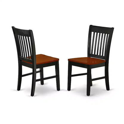 Ensemble de salle à manger Art Nouveau - Table et chaises 5 pièces - Table ronde 107 cm, fini cerisier noir – Sanzelize Design