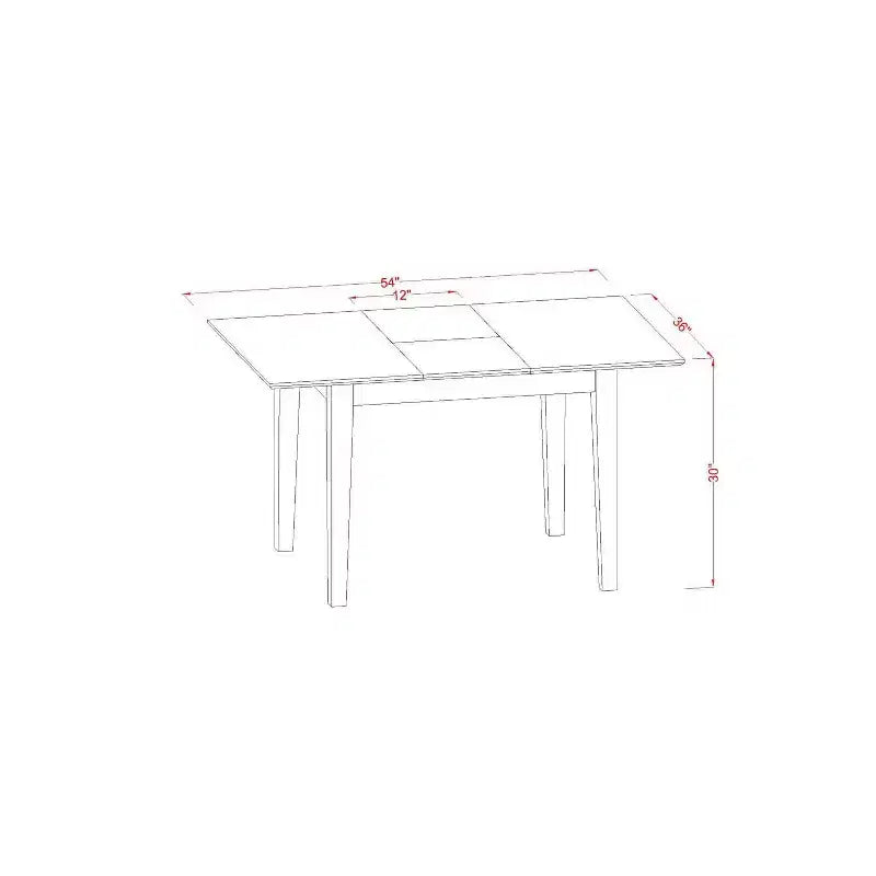 Ensemble de salle à manger Coastal 5 pièces Table rectangulaire avec rallonge et 4 chaises – Sanzelize Design