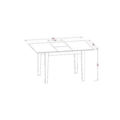 Ensemble de salle à manger Coastal 5 pièces Table rectangulaire avec rallonge et 4 chaises – Sanzelize Design