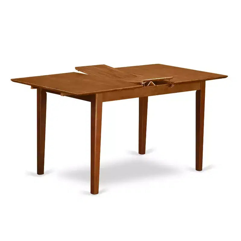Ensemble de salle à manger 5 pièces - Table rectangulaire avec 4 chaises - Finition marron selle – Sanzelize Design