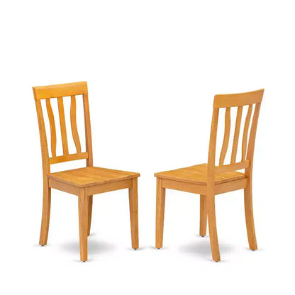 Ensemble Table et Chaises Mid-Century - Ensemble repas 3 pièces - Finition chêne - Table carrée 91 cm – Sanzelize Design