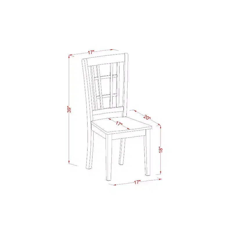 Ensemble de salle à manger 5 pièces en bois massif, table ronde à plateau laiteux et cerisier avec 4 chaises – Sanzelize Design