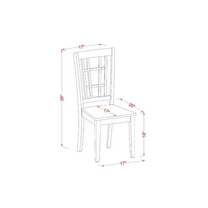 Ensemble de salle à manger 5 pièces en bois massif, table ronde à plateau laiteux et cerisier avec 4 chaises – Sanzelize Design