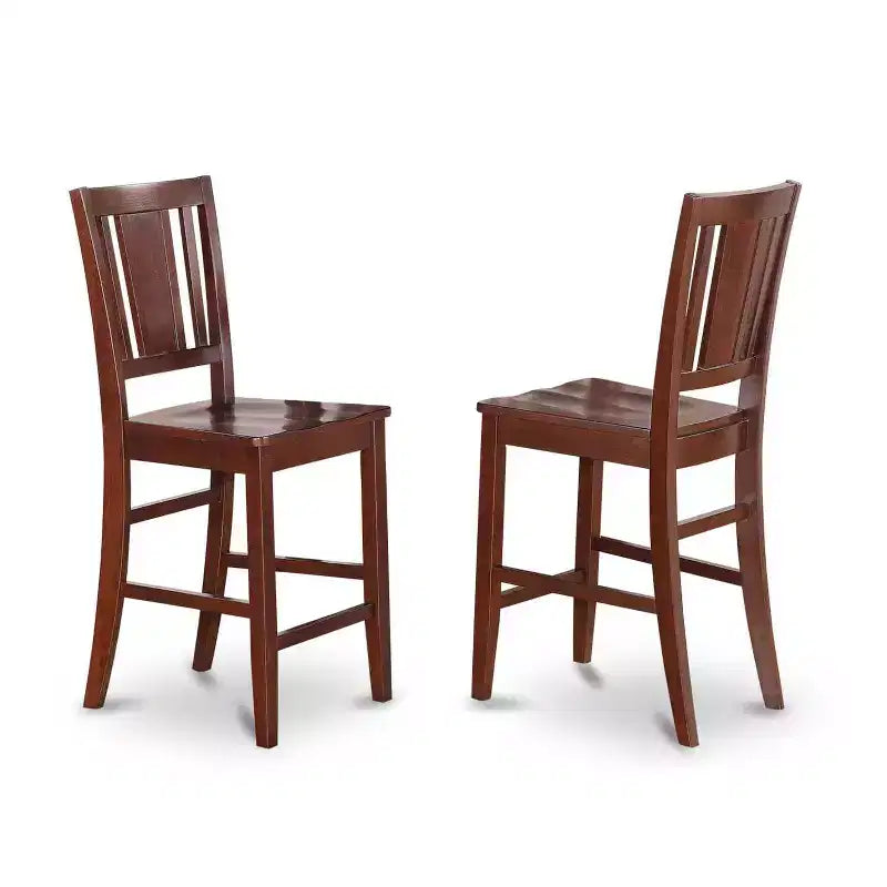 Table de salle à manger 5 pièces ronde en bois massif finition acajou avec 4 chaises – Sanzelize Design