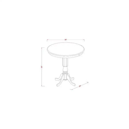 Table de salle à manger 5 pièces ronde en bois massif finition acajou avec 4 chaises – Sanzelize Design