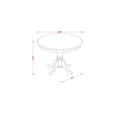 Table à dîner 5 pièces en bois massif noir et merisier avec 4 chaises Parson – Sanzelize Design