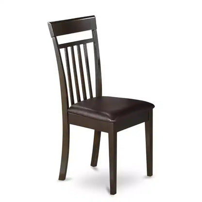 Ensemble de salle à manger 7 pièces avec table carrée et plateau en bois massif finition cappuccino et 6 chaises – Sanzelize Design