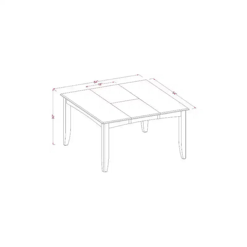 Ensemble de salle à manger 7 pièces avec table carrée et plateau en bois massif finition cappuccino et 6 chaises – Sanzelize Design
