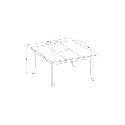 Ensemble de salle à manger 7 pièces avec table carrée et plateau en bois massif finition cappuccino et 6 chaises – Sanzelize Design