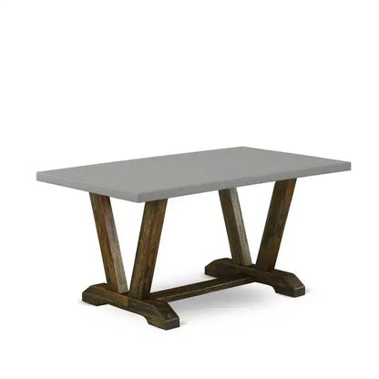 Table à manger en bois massif 5 pièces finition jacobine patinée avec 4 chaises – Sanzelize Design