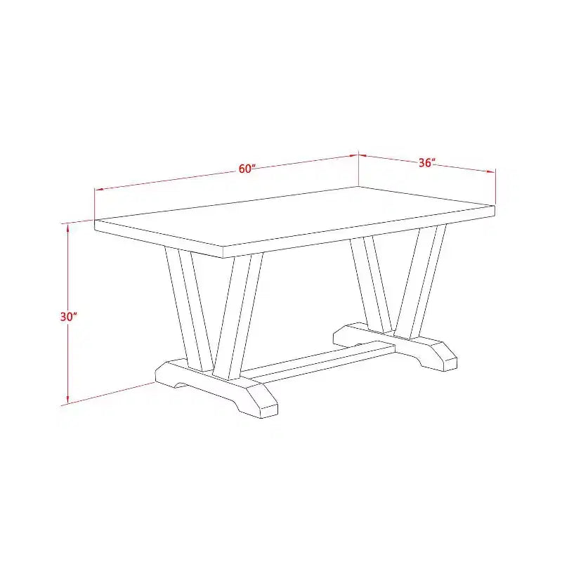 Table à manger en bois massif 5 pièces finition jacobine patinée avec 4 chaises – Sanzelize Design
