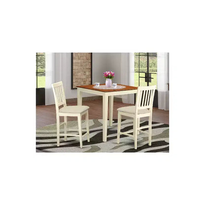 Ensemble table et tabourets de bar 3 pièces – Table à manger carrée et tabourets modernes – Sanzelize Design