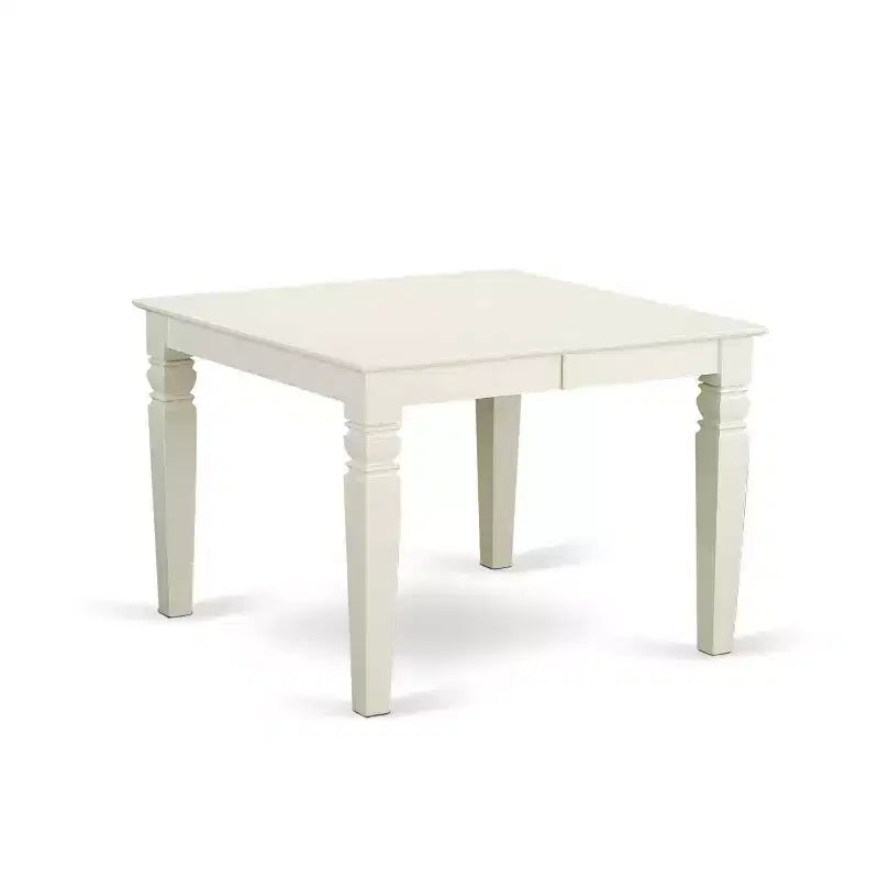 Ensemble de salle à manger 5 pièces rectangulaire 107x152 cm avec table et chaises pieds blancs lin – Sanzelize Design