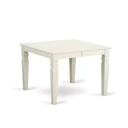 Ensemble de salle à manger 5 pièces rectangulaire 107x152 cm avec table et chaises pieds blancs lin – Sanzelize Design