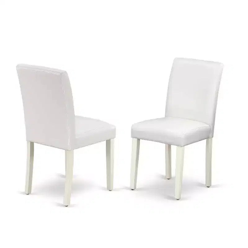 Ensemble de salle à manger 5 pièces rectangulaire 107x152 cm avec table et chaises pieds blancs lin – Sanzelize Design