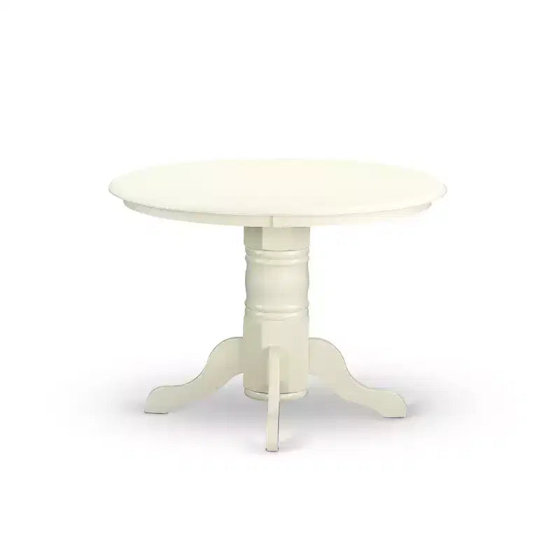 Ensemble de salle à manger 3 pièces, table carrée en bois massif au fini blanc lin et 2 chaises – Sanzelize Design