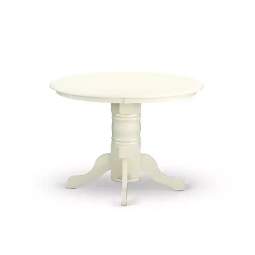 Ensemble de salle à manger 3 pièces, table carrée en bois massif au fini blanc lin et 2 chaises – Sanzelize Design