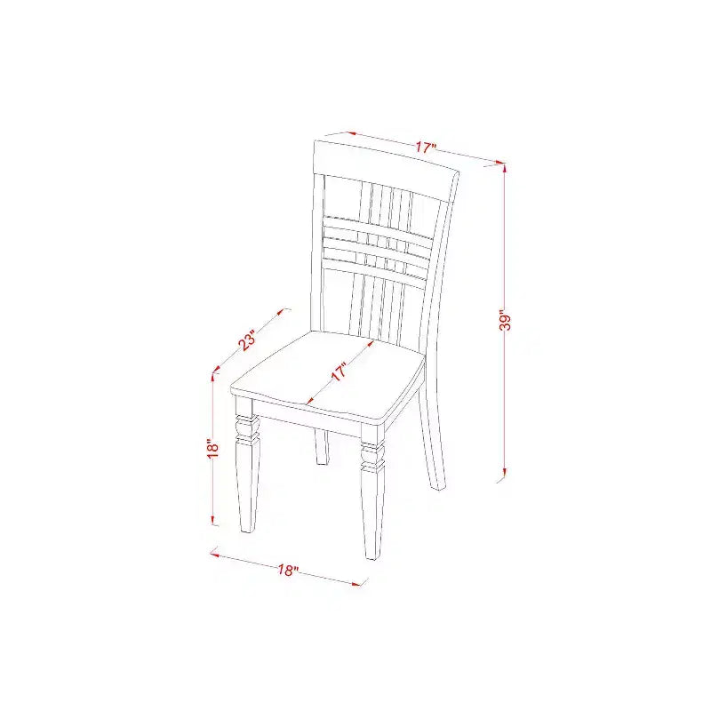 Ensemble de salle à manger 3 pièces, table carrée en bois massif au fini blanc lin et 2 chaises – Sanzelize Design