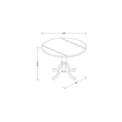 Table à manger ronde 3 pièces avec plateau en bois massif finition noire et 2 chaises Parson avec rallonge à rabat – Sanzelize Design