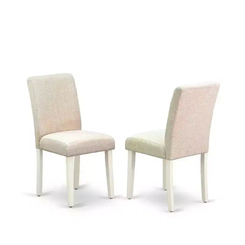 Ensemble repas 5 pièces moderne - Table carrée et 4 chaises - Tissu beige clair – Sanzelize Design