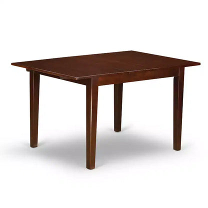 Ensemble de 5 pièces: table à manger rectangulaire en bois massif finition acajou avec 4 chaises – Sanzelize Design