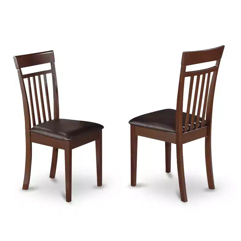 Ensemble de 5 pièces: table à manger rectangulaire en bois massif finition acajou avec 4 chaises – Sanzelize Design