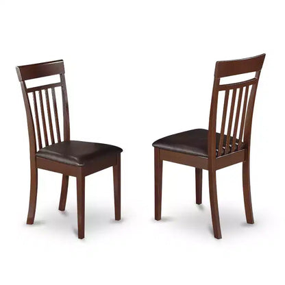 Ensemble de 5 pièces: table à manger rectangulaire en bois massif finition acajou avec 4 chaises – Sanzelize Design