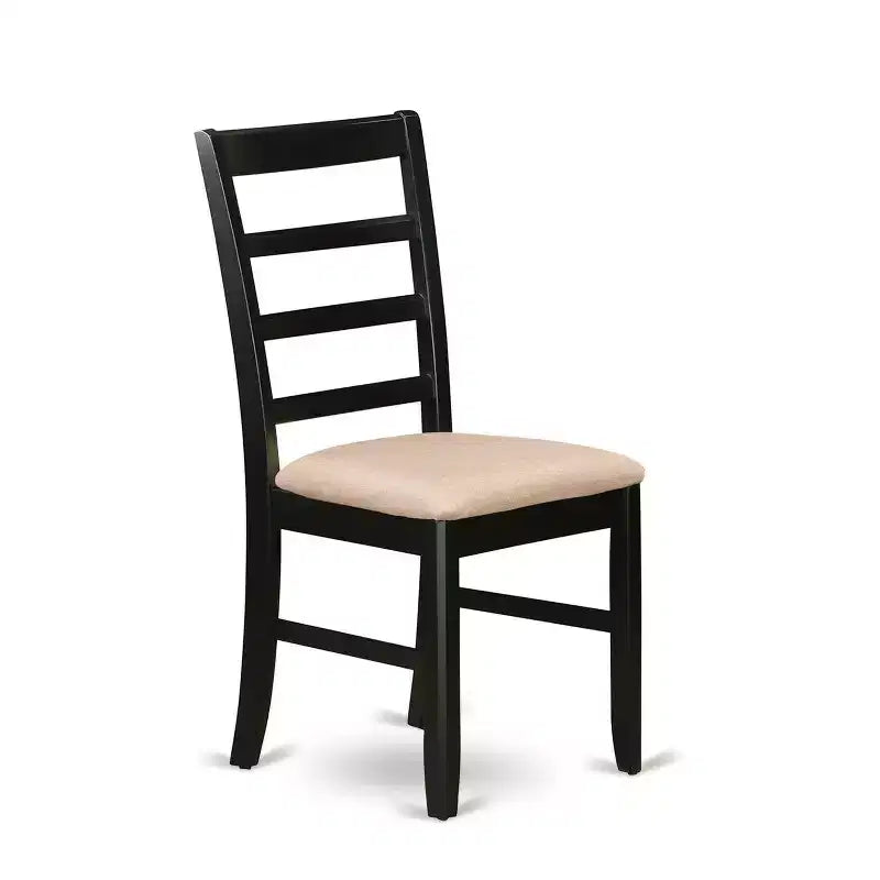 Table de salle à manger 7 pièces avec plateau carré en bois massif finition noir et cerisier et 6 chaises – Sanzelize Design