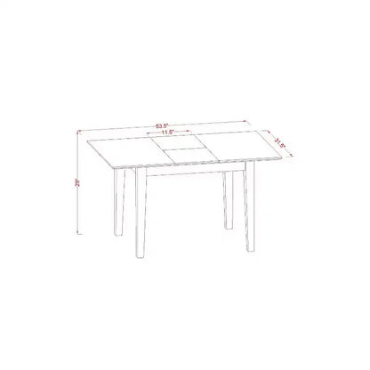 Ensemble de salle à manger 5 pièces table et chaises - Table rectangulaire en bois avec rallonge papillon – Sanzelize Design