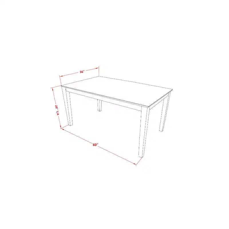 Table à manger rectangulaire 7 pièces avec plateau en bois massif finition cappuccino et 6 chaises – Sanzelize Design