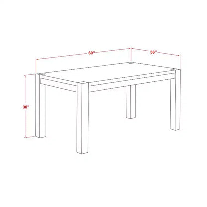 Table de salle à manger 7 pièces rectangulaire en bois massif finition jacobéen vieilli avec 6 chaises Parson – Sanzelize Design