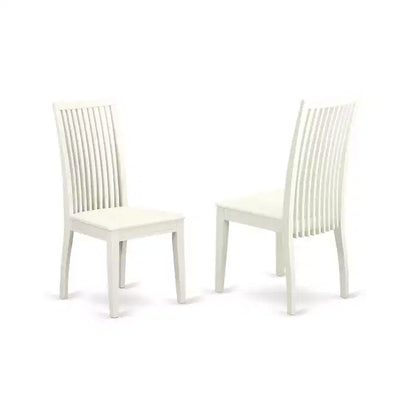 Table à manger 5 pièces rectangulaire avec plateau en bois massif finition lin blanc, 2 bancs et 2 chaises – Sanzelize Design