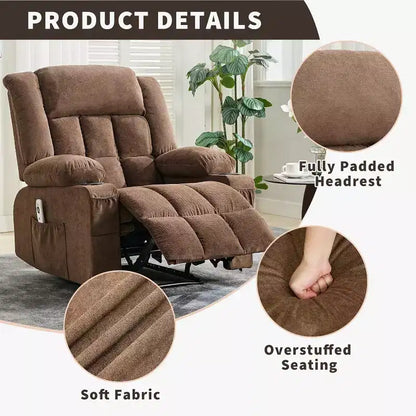 Fauteuil inclinable pivotant, fauteuil à bascule large avec massage chauffant, fauteuil à bascule simple à 3 positions – Sanzelize Design