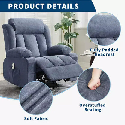Fauteuil inclinable pivotant, fauteuil à bascule large avec massage chauffant, fauteuil à bascule simple à 3 positions – Sanzelize Design