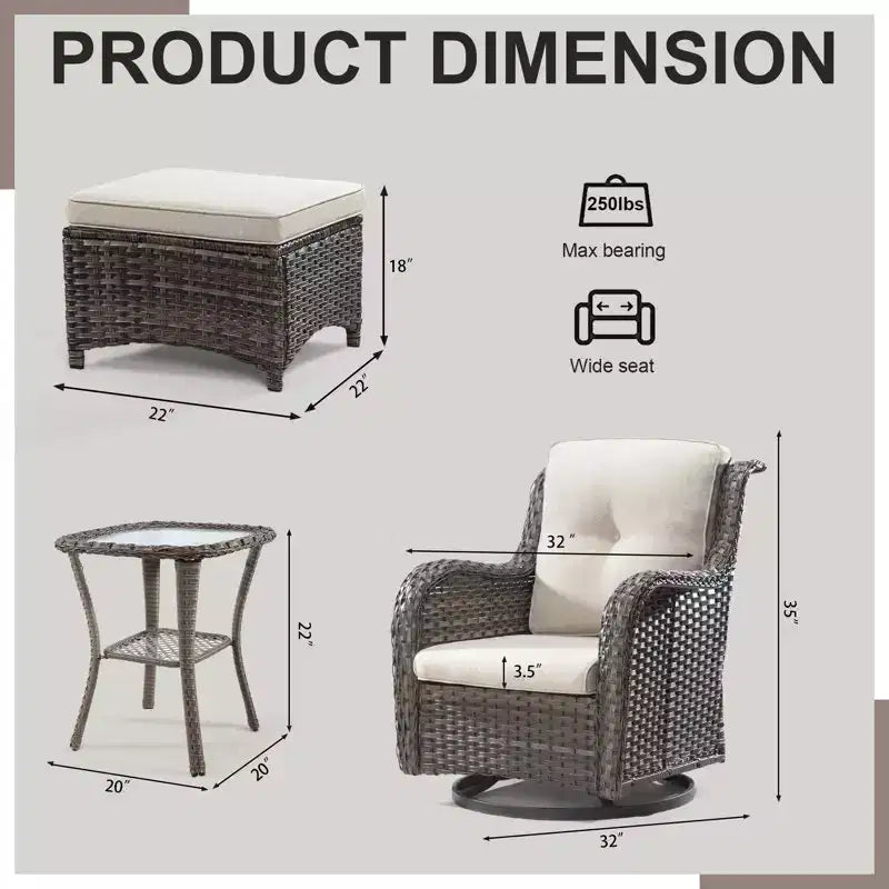 Ensemble de sièges 5 pièces Osage avec coussins – Sanzelize Design