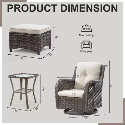 Ensemble de sièges 5 pièces Osage avec coussins – Sanzelize Design