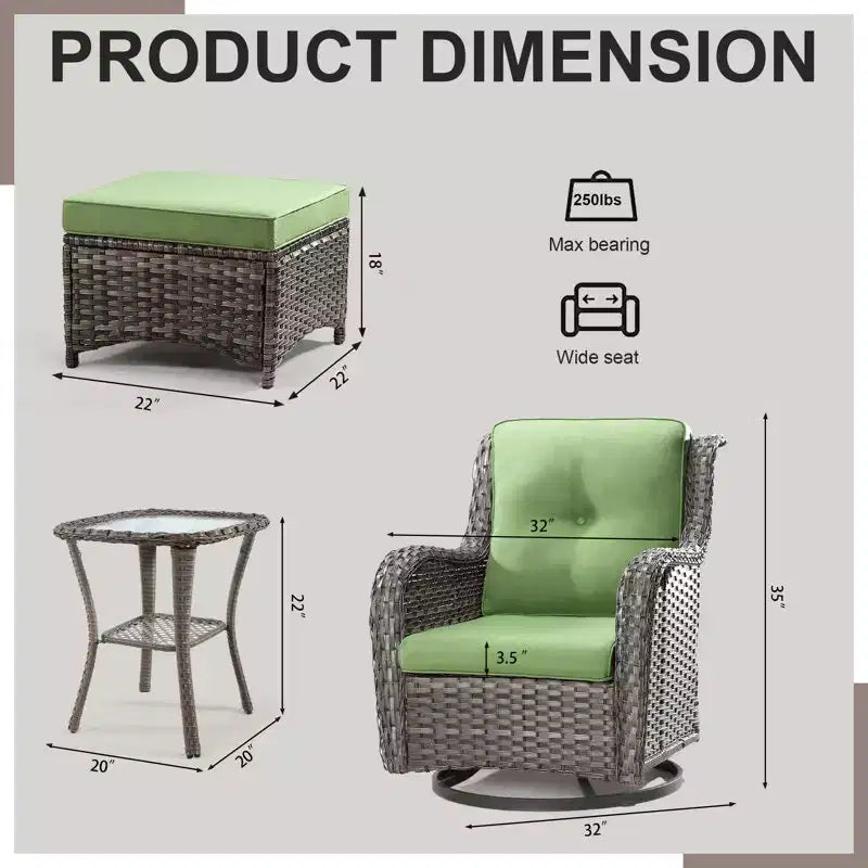 Ensemble de sièges 5 pièces Osage avec coussins – Sanzelize Design