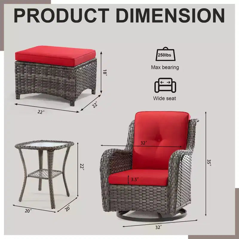 Ensemble de sièges 5 pièces Osage avec coussins – Sanzelize Design