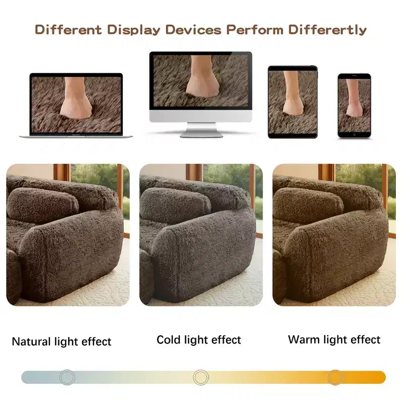 Canapé en peluche douce désossé de 378 cm, éponge HD 32D, conception ergonomique, emballage sous vide, combinaison libre – Sanzelize Design