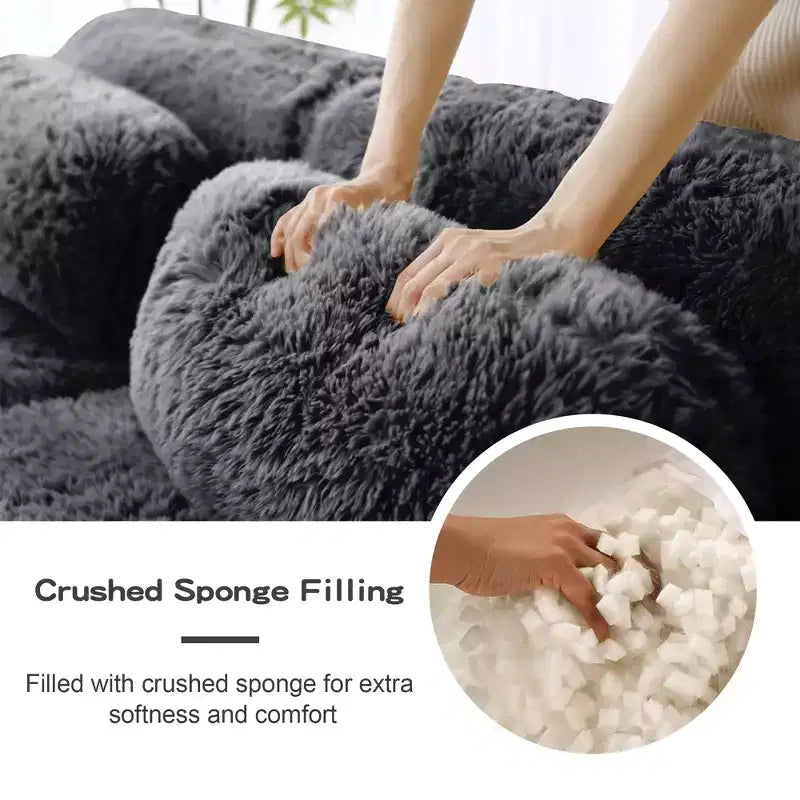 Canapé en peluche douce désossé de 378 cm, éponge HD 32D, conception ergonomique, emballage sous vide, combinaison libre – Sanzelize Design