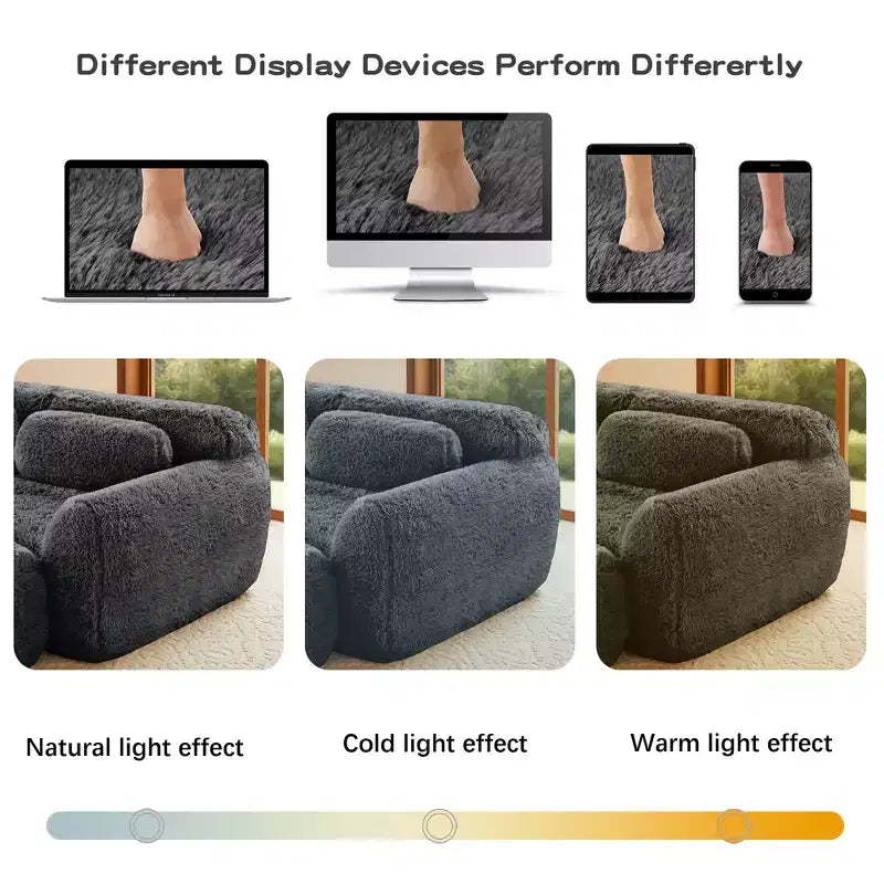 Canapé en peluche douce désossé de 378 cm, éponge HD 32D, conception ergonomique, emballage sous vide, combinaison libre – Sanzelize Design